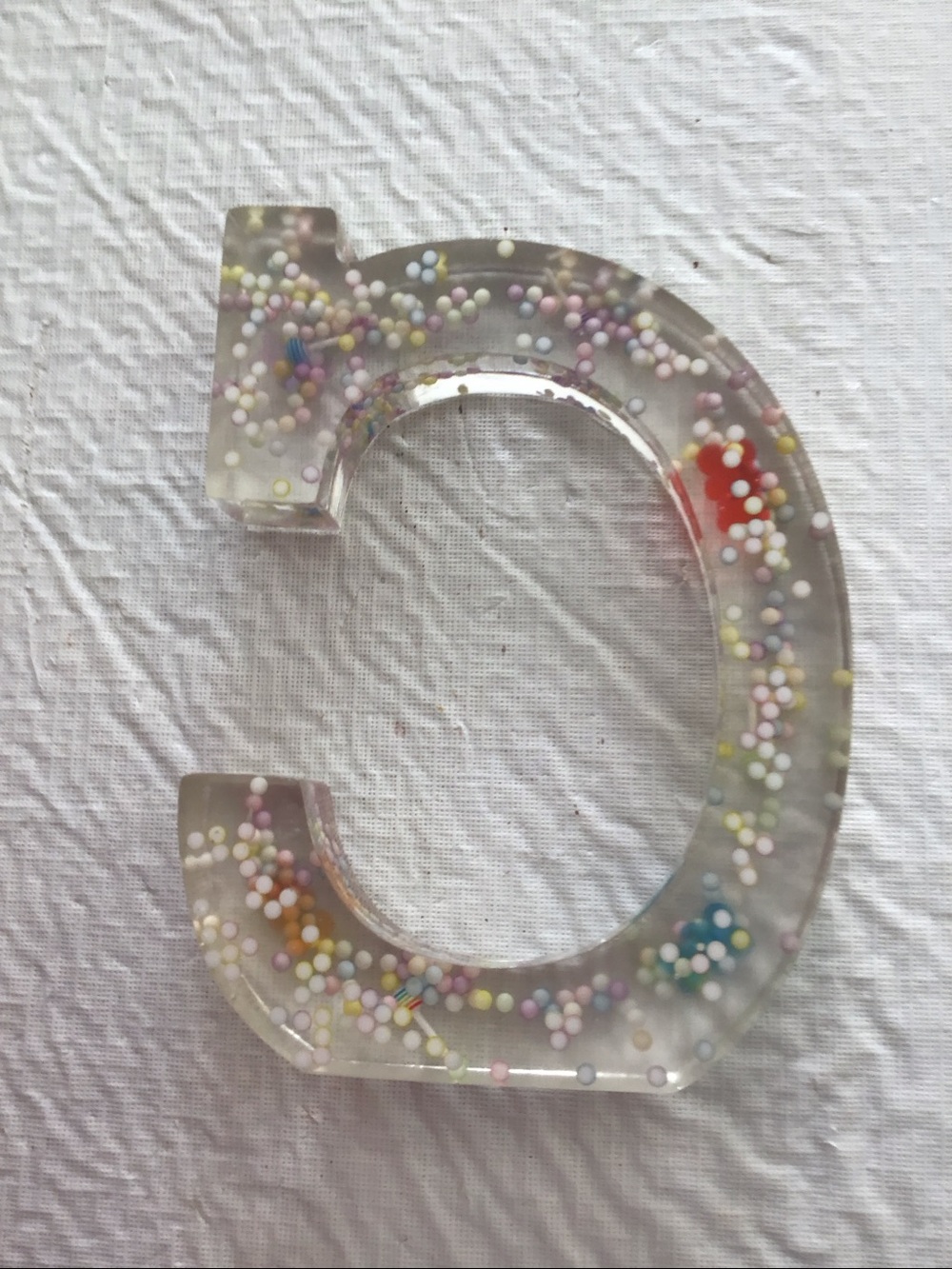 Ashland Clear Resin Letter C with Pastel Confetti - Picture 2 of 2